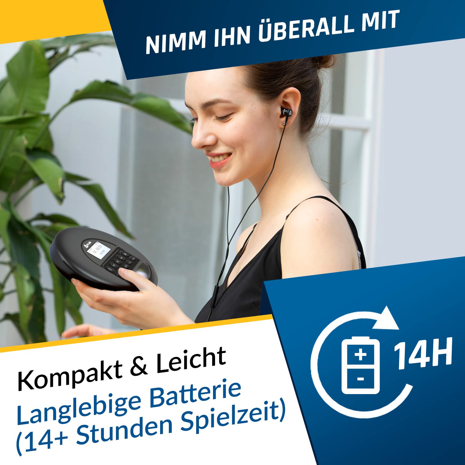 KLIM Nomad draagbare CD-speler Walkman met duurzame batterij - met hoofdtelefoon - Radio FM - Compatibele MP3 CD-speler Draagbaar - TF-kaart Radio FM Bluetooth - Ideaal voor auto's - Roze KLIM Nomad draagbare CD-speler Walkman met duurzame batterij - met hoofdtelefoon - Radio FM - Compatibele MP3 CD-speler Draagbaar - TF-kaart Radio FM Bluetooth - Ideaal voor auto's - Roze