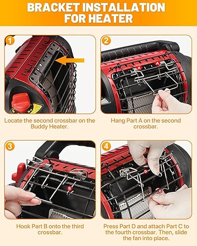 Miniatura 4 de HIDALIFE Ventilador de estufa de leña alimentado por calor, ventilador de chimenea de 6 aspas con soporte compatible con calentador Buddy,