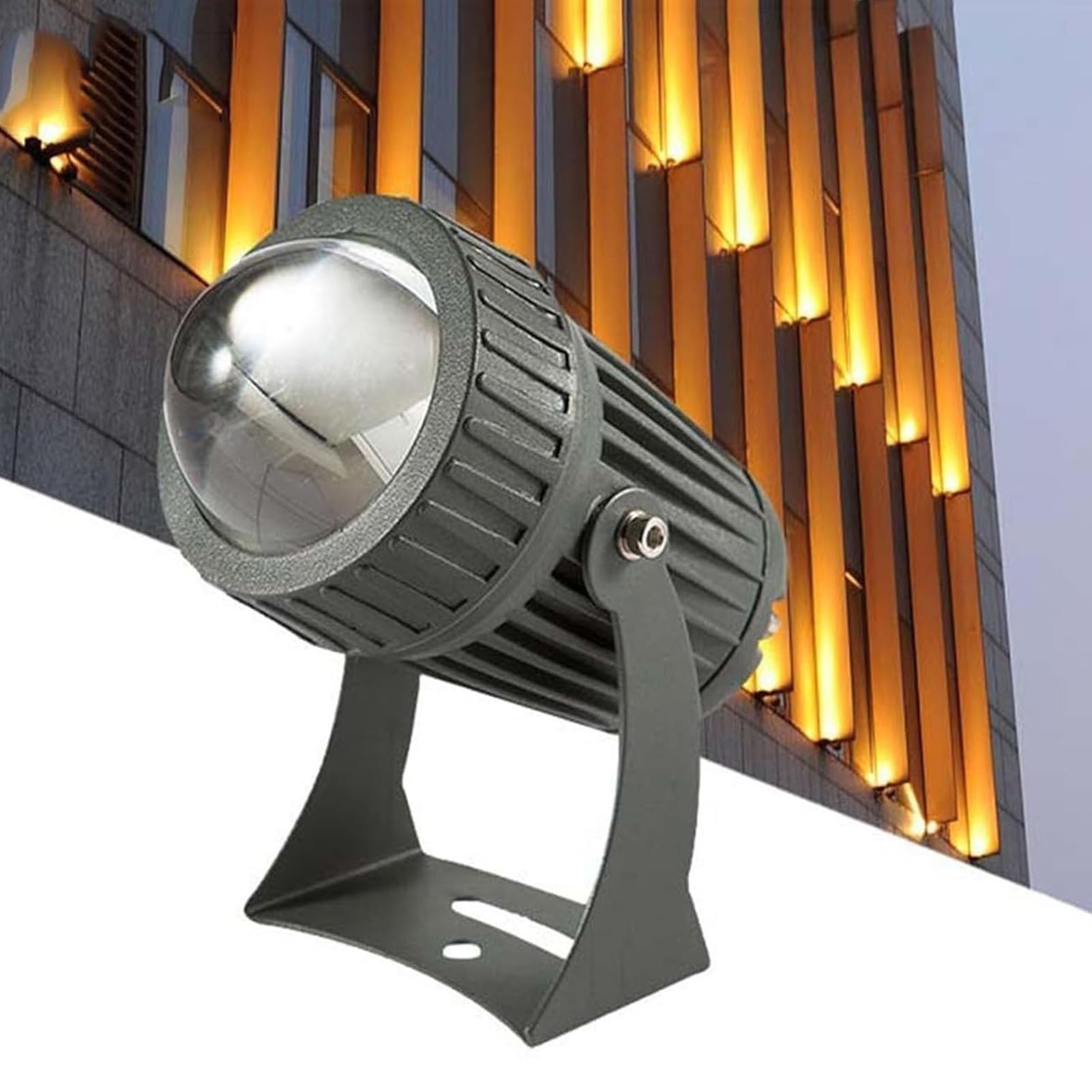 Lampa ogrodowa LED, 10 W, wodoszczelny reflektor LED – reflektor z regulowanym kątem świecenia do ścian zewnętrznych, stopień ochrony IP65, obracany na dużych odległościach, wąski stożek świetlny