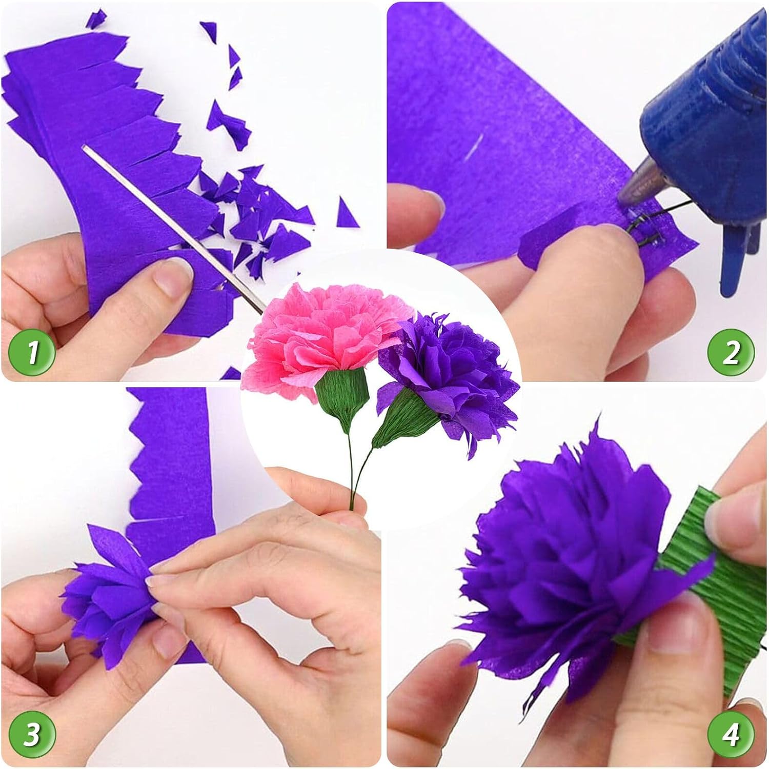 Colorful Crepe Paper Flower DIY 6 Colors, 9.8 x 98 Inch Wide Crepe Paper for DIY Gift Wrapping Paper Crafts Paper Flower Birthday Parties Weddings Festival Decoration