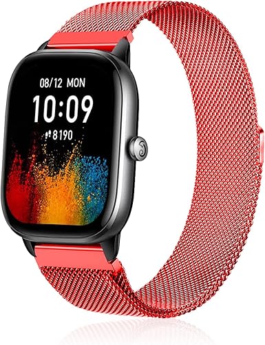 Correa de reloj de metal milanés de 0.787 in compatible con Amazfit GTSGTS2GTS 2eGTS 2 MiniGTS 3GTS 4GTS 4 Mini, correa de reloj de acero inoxidable