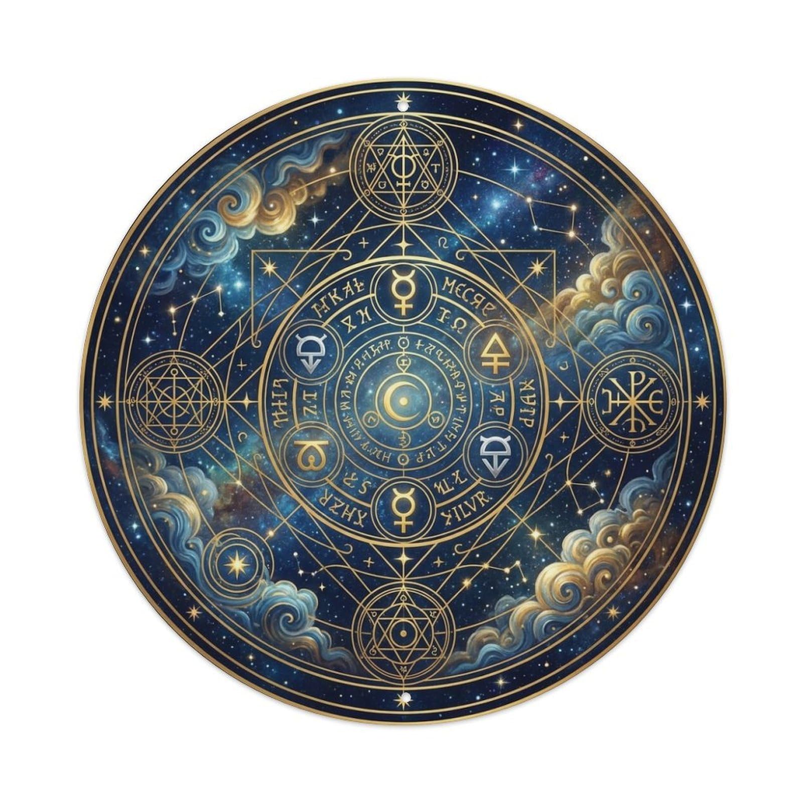 Alchemy Circle Celestial Symbols Mystic Astronomy Metal Tin Sign