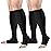 bropite Open Toe Compression Socks for Men & Women - 2 Pairs of 15-20 mmhg Knee High Stockings for Circulation Support