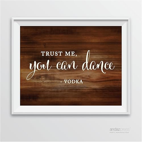 Miniatura 100 de Andaz Press Letreros para fiesta de boda, impresión de madera rústica, 8.5 x 11 pulgadas, The Hangover Only Lasts a Day But the Memories Last a