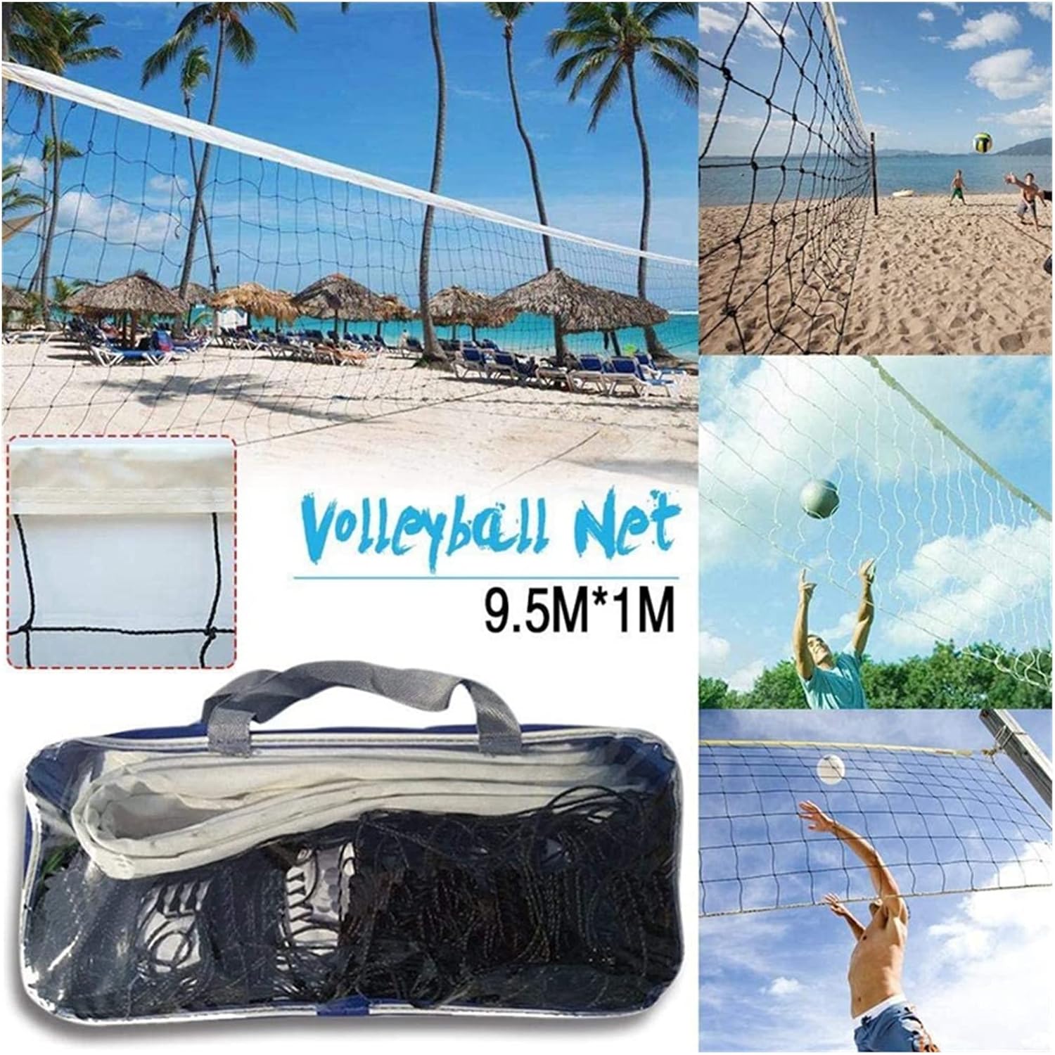 ZZSRJ Standard Size Volleyball Net Training Badminton Net Replacement 950 X 80 Cm (Color : Green, Size : One)