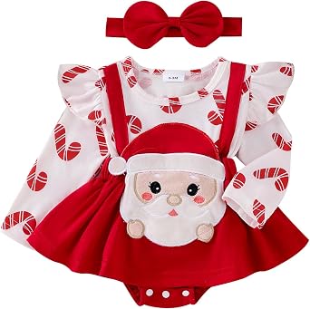 Infant Baby Girl Thanksgiving Outfits Turkey Romper Dress Newborn Baby Girl Long Sleeve Tutu Onesie + Headband