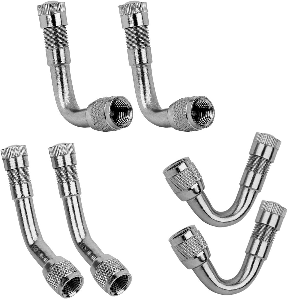 Lenmumu Tire Valve Stem Extensions (6pack 45 90 135degree), Tire Valve Stems