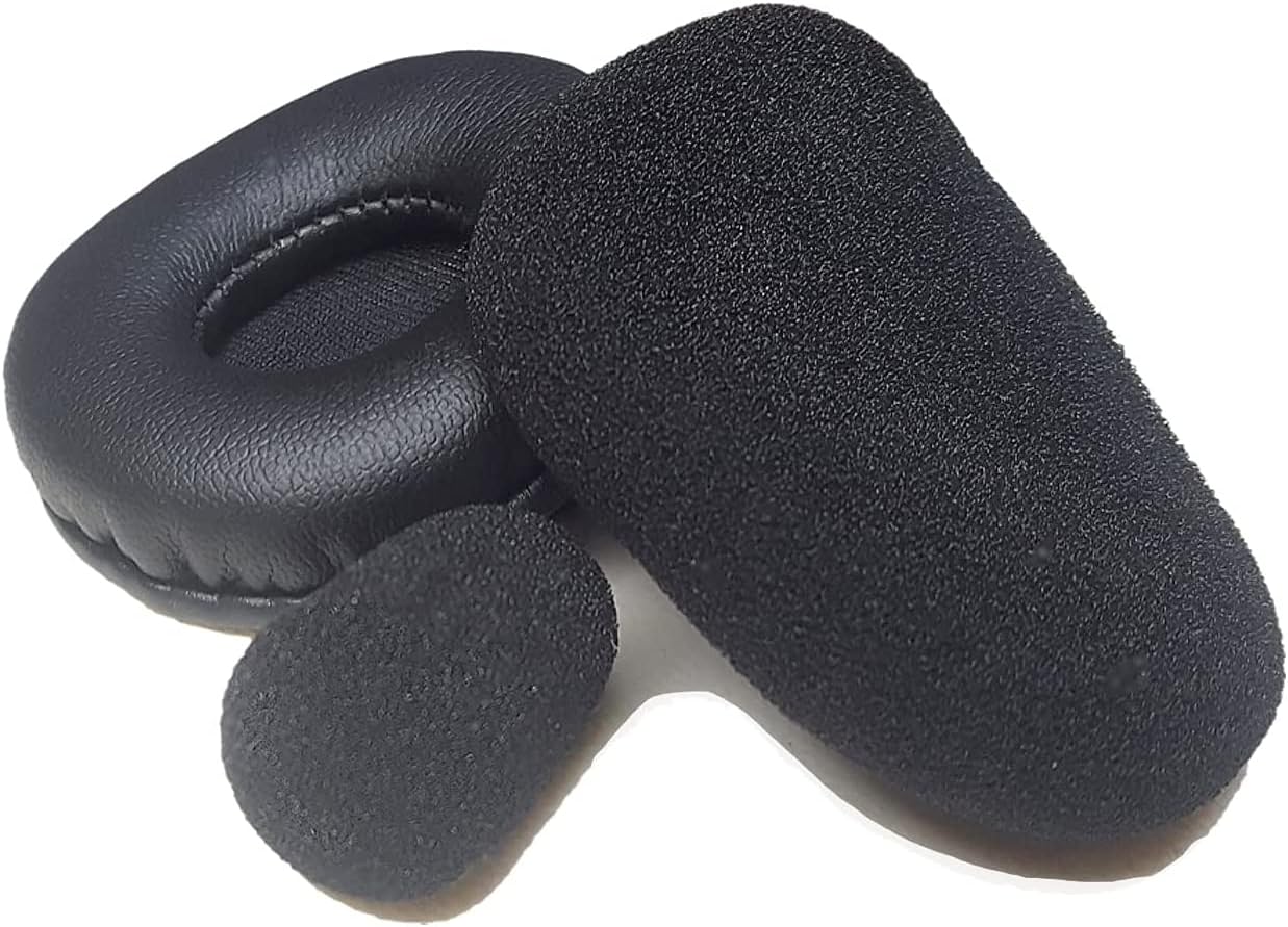 VXI Blueparrott B350-XT, Jabra BIZ 1500, Cyber Acoustics AC-204 and Logitech H110 Premium Leatherette Ear and Foam Mic Cushions Replacement Kit- 3pcs Bundle | GTW-203479