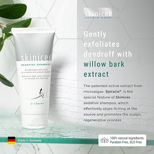 Miniatura 7 de Champú calmante para caspa, picazón en el cuero cabelludo e irritación, con protección activa de microalgas, para cabello sensible, hombres y