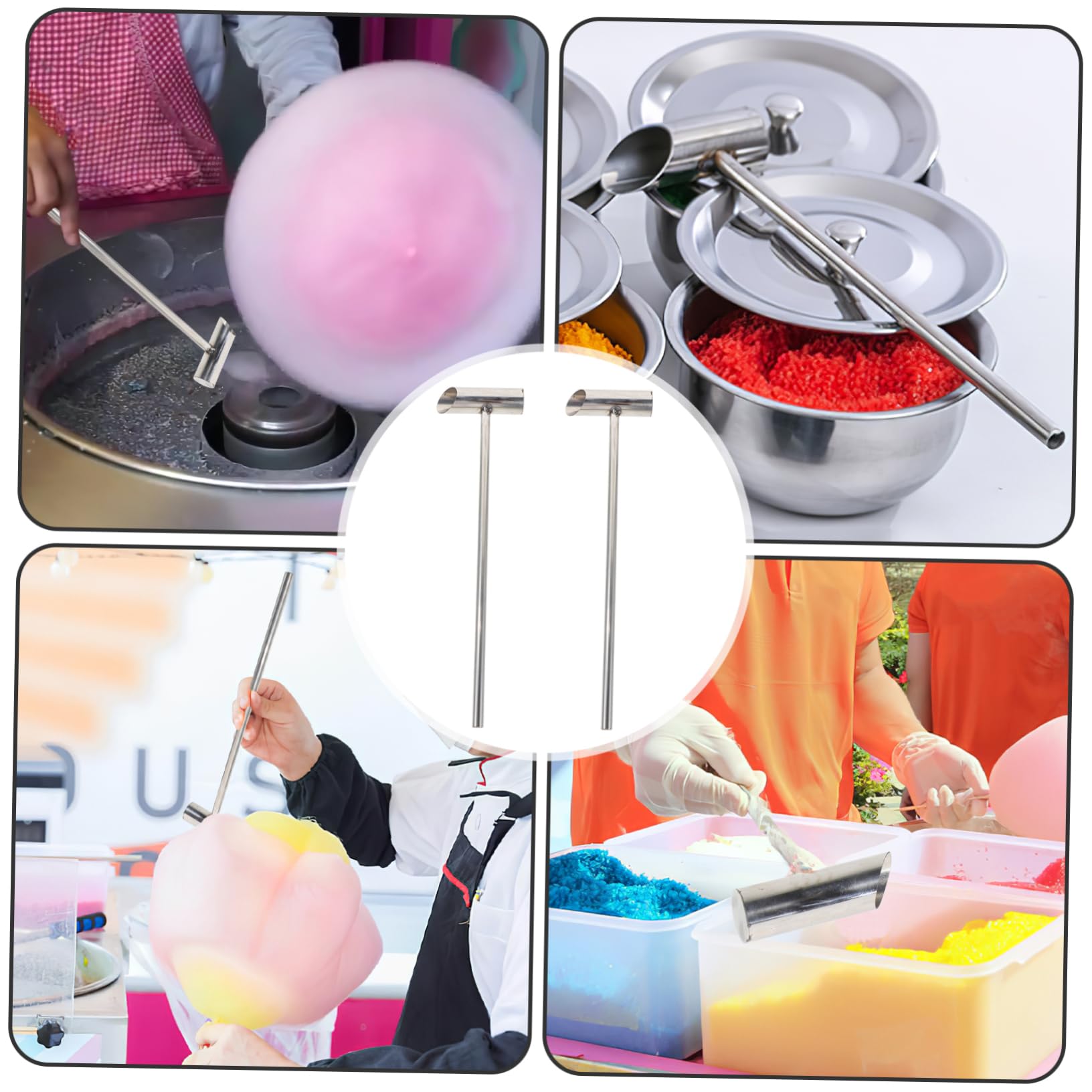 MOLUCKFU 2pcs Marshmallow Spoon Reusable Candy Scoop Candy Floss Machine Spoon Wear-resistant Sugar Scooper Dog Ice Cream Scoop Metal Marshmallow Scoop Silver Stainless Steel