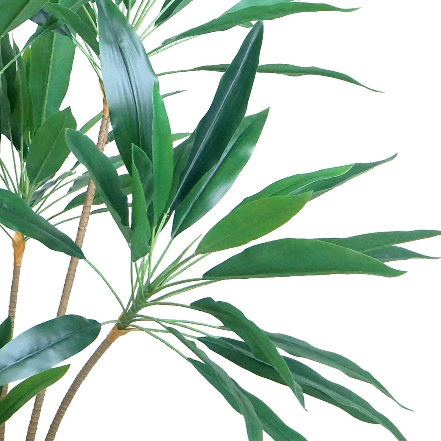 Artificial Tree in Modern Flower Pattern Planter, Fake Dracaena Tree Silk Tree for Indoor and Outdoor Home Decoration - 66" Overall Tall (Plant Pot Plus Tree)