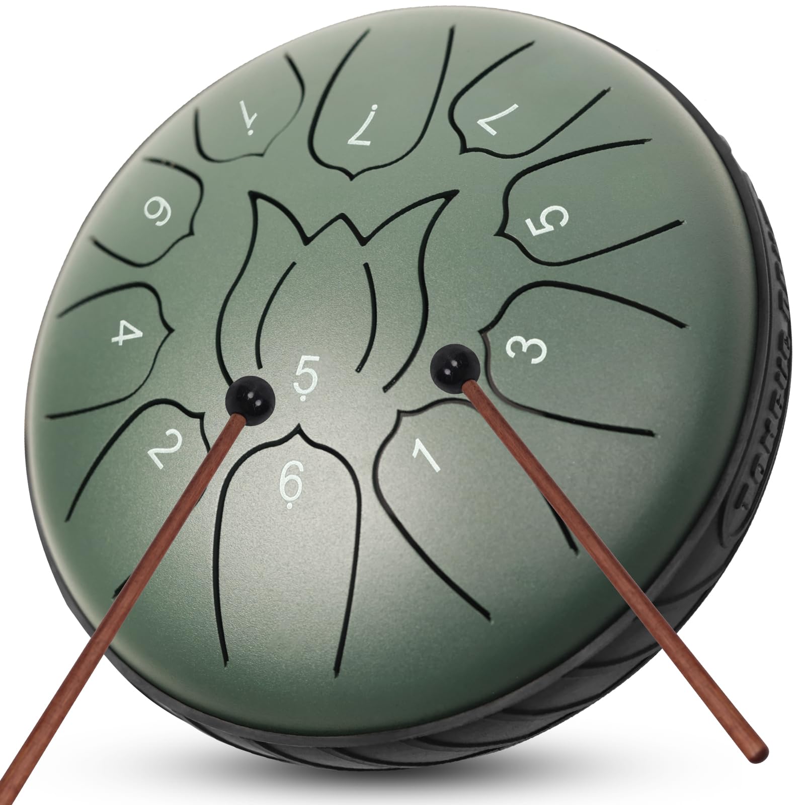 Steel Tongue Drum 11 Notes 6 Inches Rain Drum for Outside with Bag, Music Book, Drum Mallets, Mallet Holder, Finger Picks, Steel Drum for Yoga, Meditation, Prenatal Education
