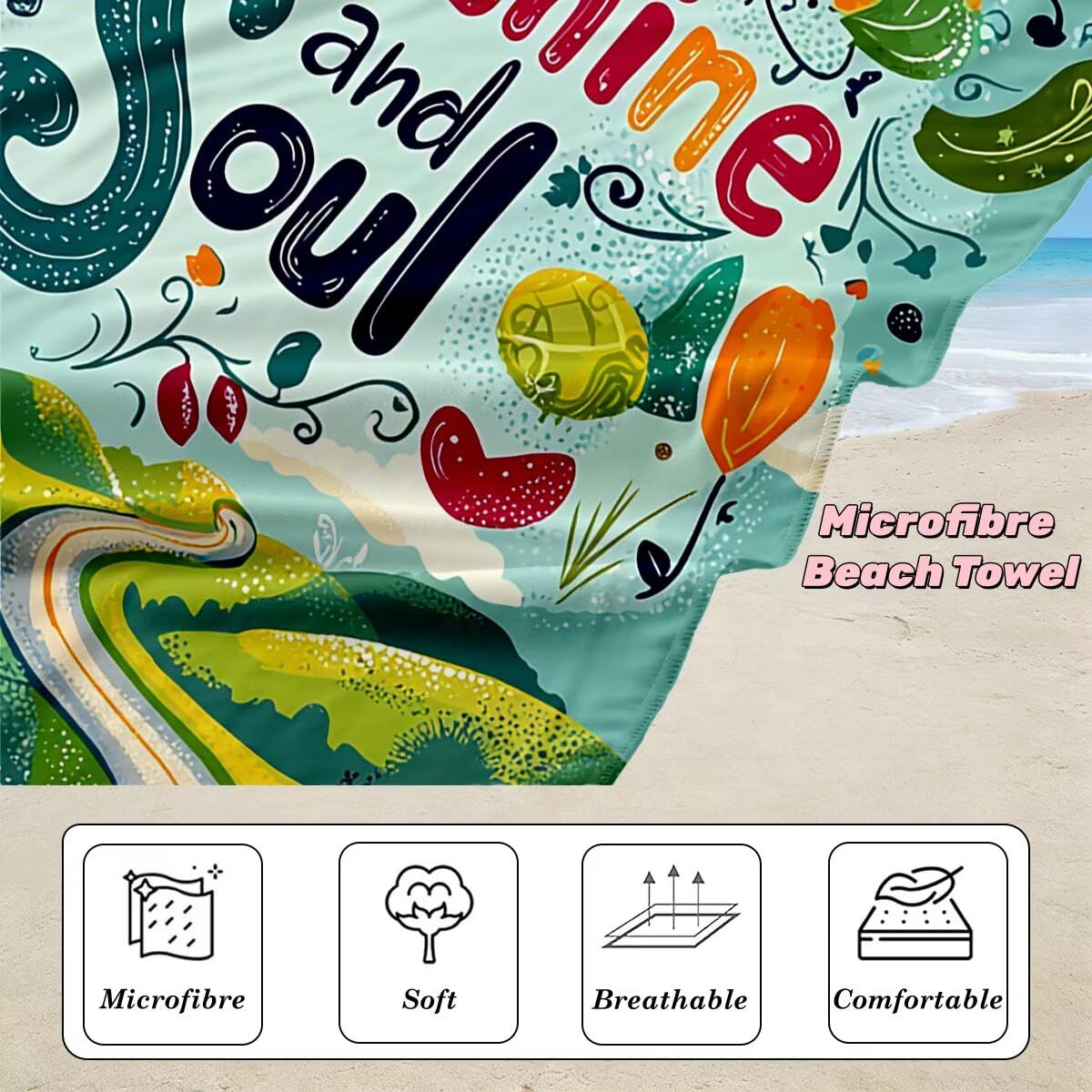 Ręcznik plażowy XXL, 90 x 200 cm, zestaw 2 sztuk, bez piasku, ręcznik plażowy, szybkoschnący, sportowy ręcznik do studia fitness, ręcznik do sauny, dla kobiet i mężczyzn, duży ręcznik plażowy na plażę