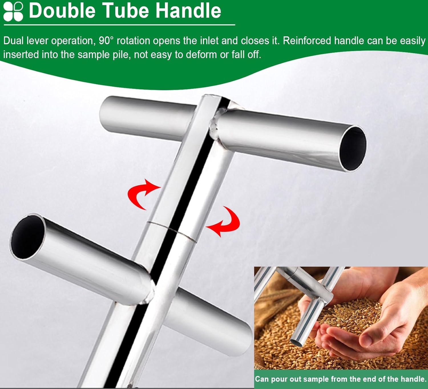 Grain Probe Sampler:2.5m Handheld Grain Sampler Probe - Portable Agricultural Sampling Tool for Farm & Garden, 8.2ft Solid Powder Sampling Pole (32mm Diameter) - Ideal for Efficient Soil &