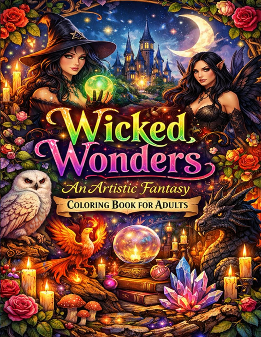 Wicked Wonders: An Artistic Fantasy Coloring Book for Adults