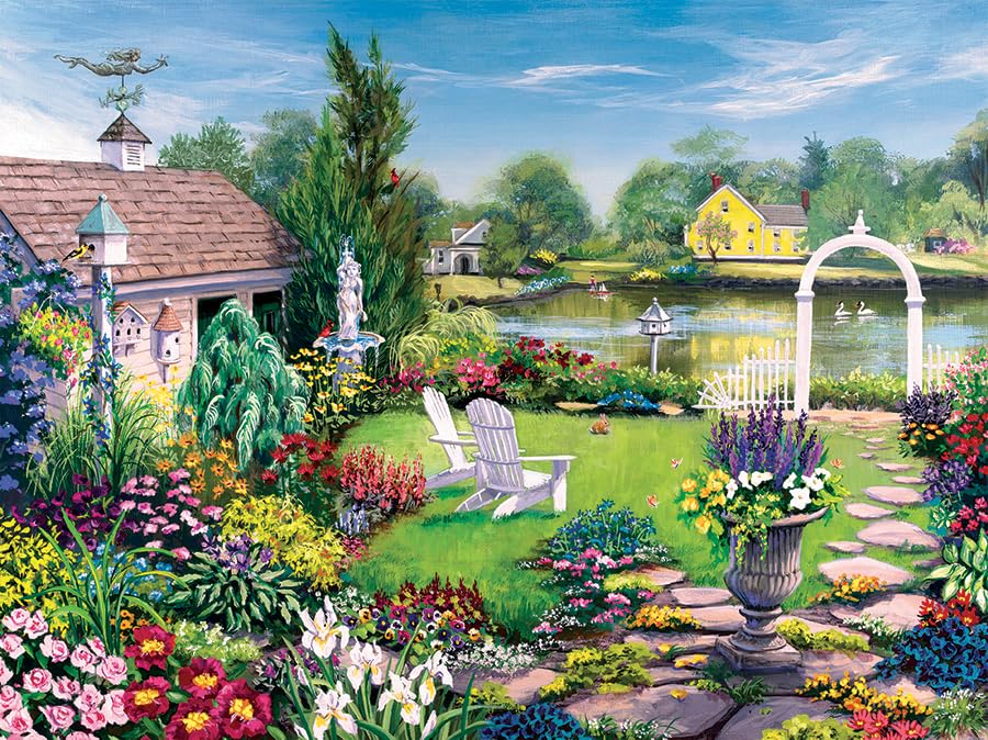 Cobble Hill 275 Piece Easy-Handling Puzzle - by The Pond - Sample Poster Included