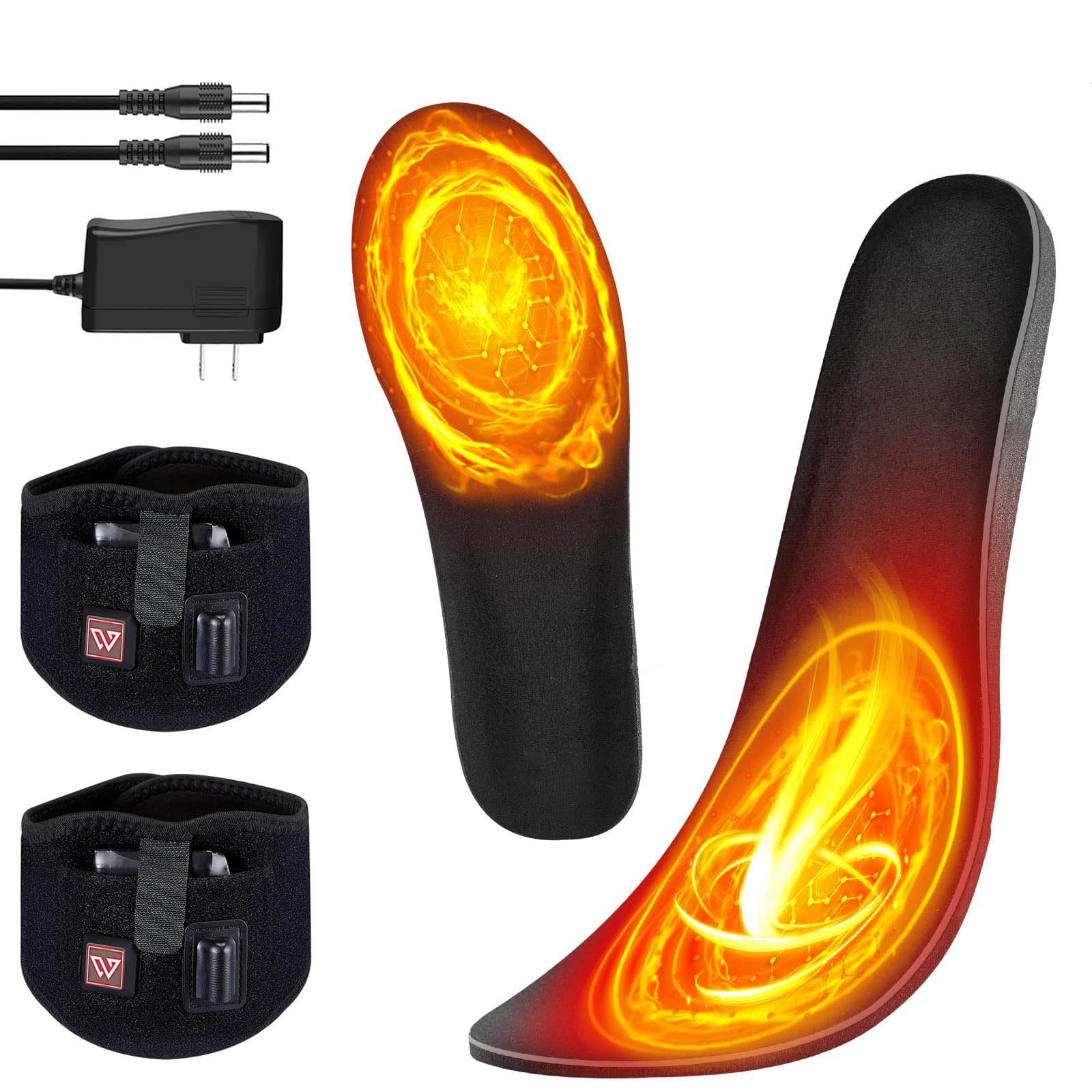 Rechargeable Heated Insoles – Up to 12 Hours Heating, 7.4V 2700mAh Battery, Button Control Foot Warmers for Men & Women, Ideal for Hiking, Camping, Outdoor Use