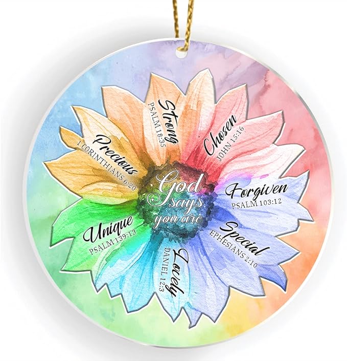 CUBICER Sunflower Quotes Christmas Ornaments with