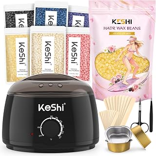 KeShi Waxing Kit + 1lb Hard Wax Beans for Hair Removal Kit for Full Body, Legs, Face, Eyebrows & Bikini— Ideal for Both Women & Men