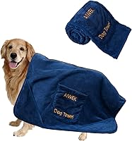 AIWEKHOME Super Absorbent Microfiber Dog Towel - Large 42.5x27.5 Soft Quick-Dry Grooming Towel for All Dogs, Blue Pet Bath Essential