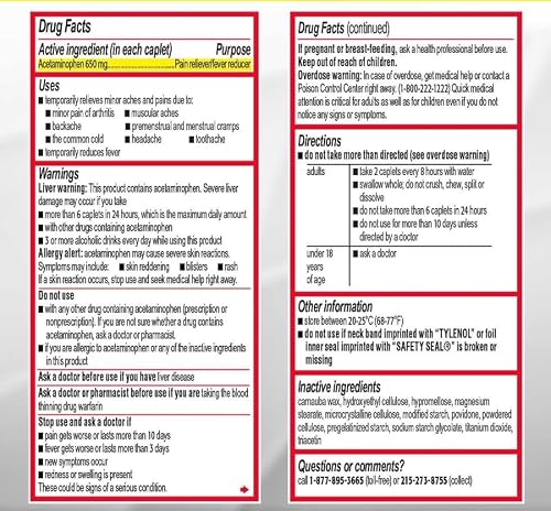 Tylenol Arthritis Pain Extended Release Tablets with Acetaminophen for Joint Pain, 290 Caplets (Pack of 2) (Package May Vary) - Thumbnail 2