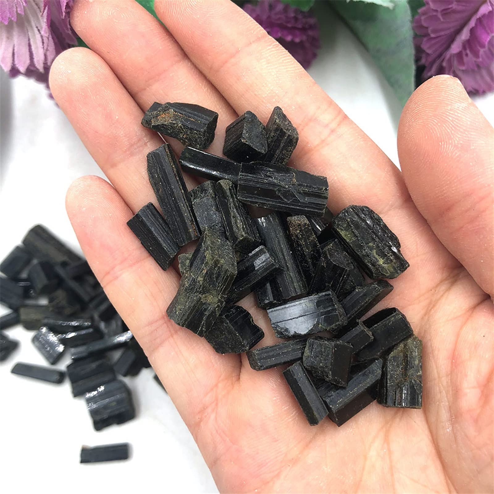 Cristallo Naturale Grezzo 10 g tormalina Verde Naturale Grezza Gemma di Cristallo Schorl Esemplare Originale creazione di Gioielli in Pietra Grezza Decorazione della Stanza