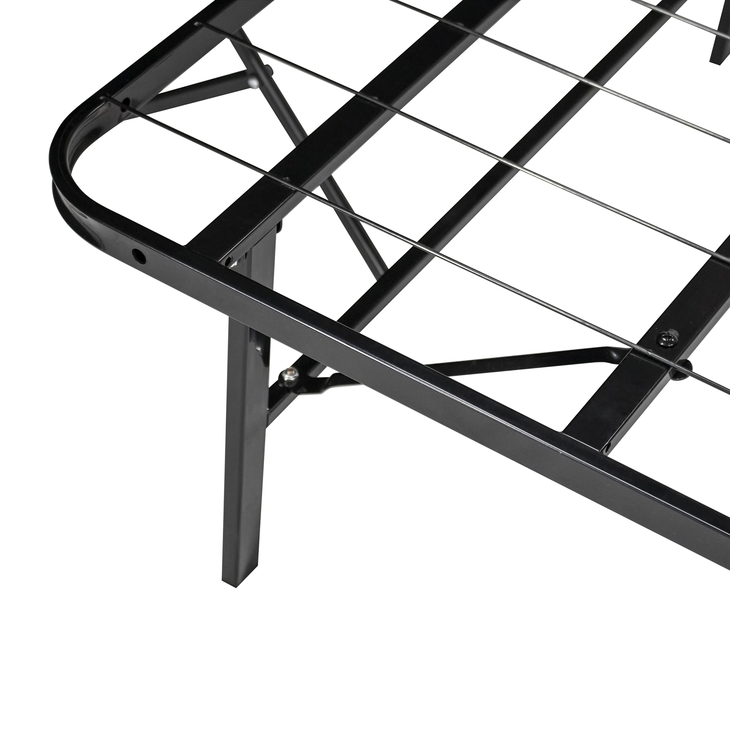 i-flair Klappbett Metall 90x200 cm Letto in Schwarz – Faltbares Gästebett mit stabilem Rahmen & Stauraum – platzsparendes Metallbett für Gäste, langlebiges Faltbett, klappbar & leicht zu verstauen