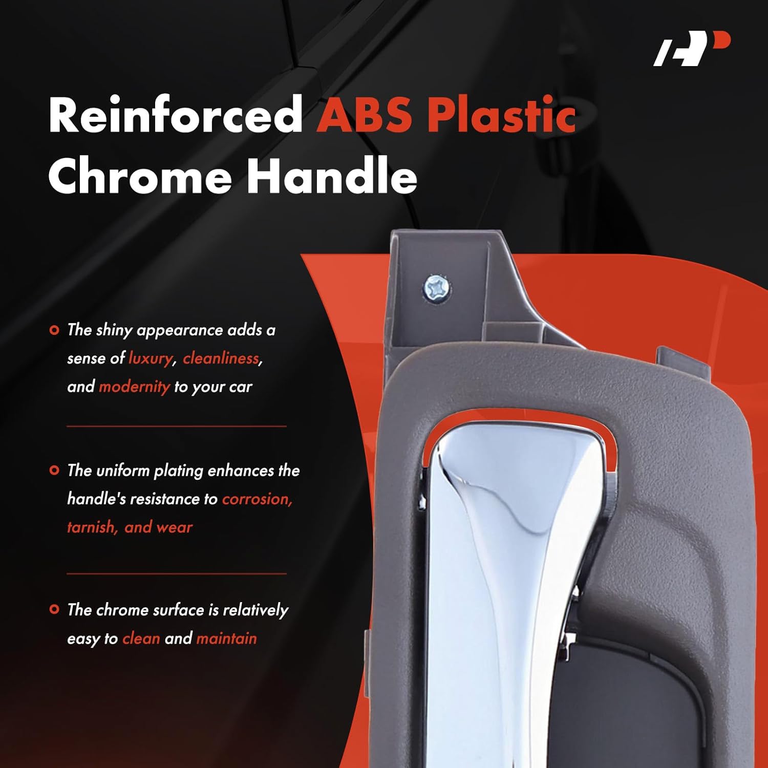 A-Premium Inside Interior Door Handles Compatible with Honda Accord 2003 2004 2005 2006 2007 Sedan, Brown Housing with Chrome Lever, 2-PC Set, Front Driver and Passenger Side