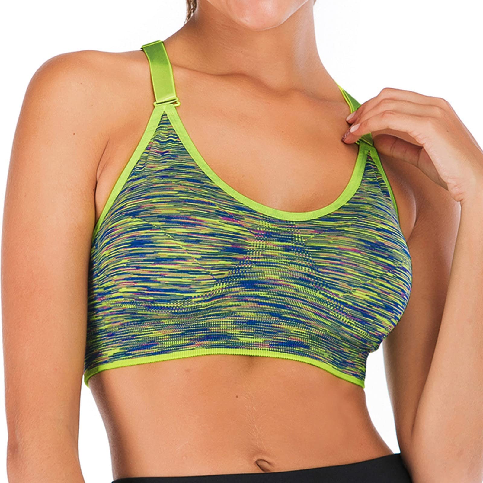 Sports Bra for Women High Yoga Running Seamless Gym Tank Top Fitness Vest Pack of 2, m, M