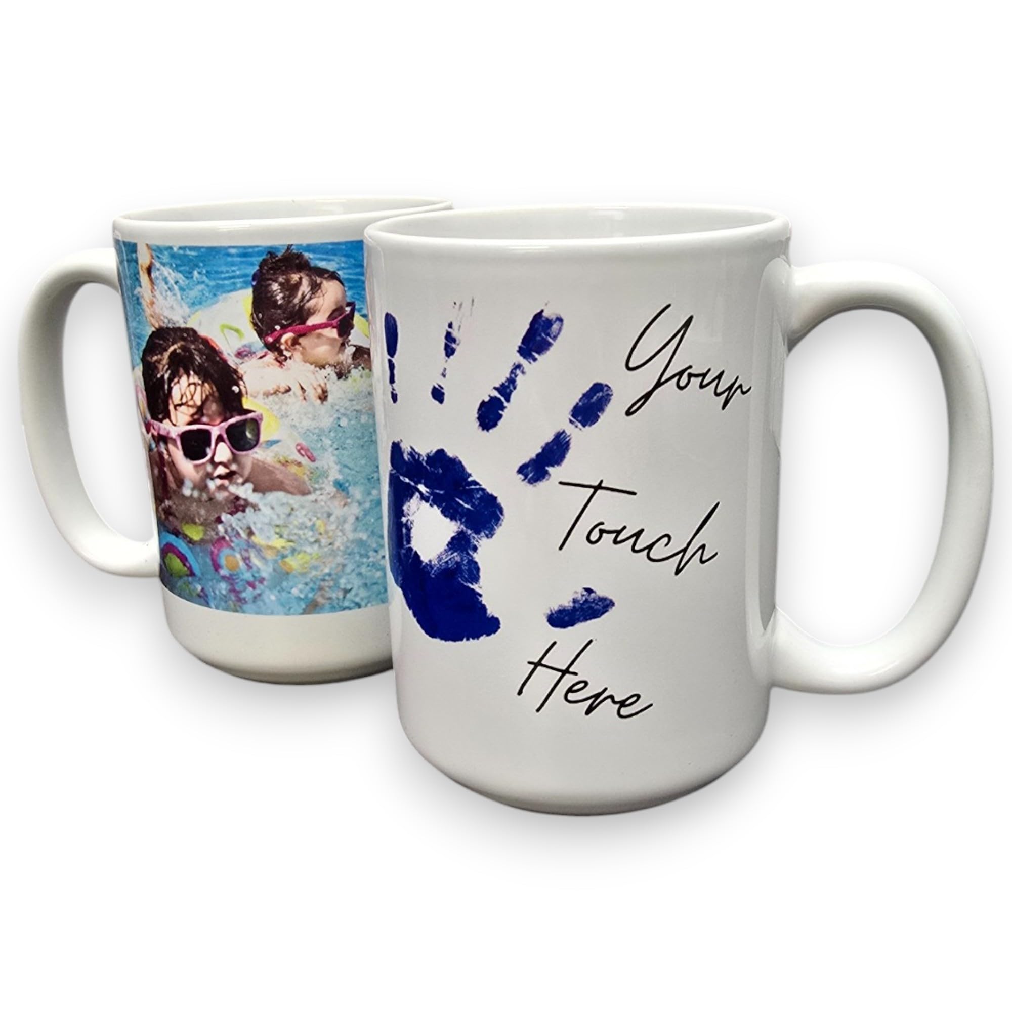 With Your Touch Personalised Mug Custom Cup Size and Style - Photo Text Logo Image - Personalised Gift for Dad Mother Love Christmas Birthday Anniversary Graduation - (Mighty-15oz-445ml)