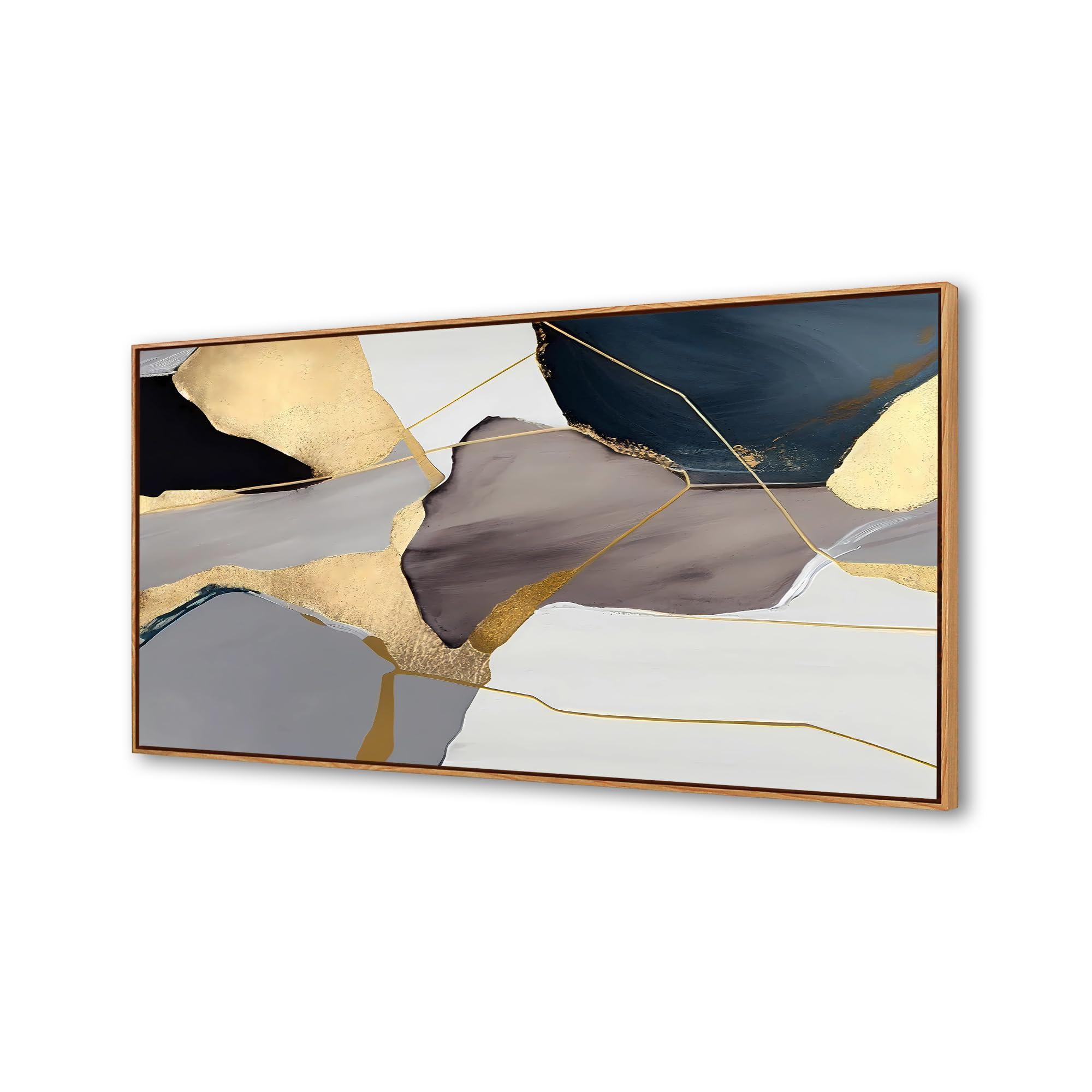 DZL ArtWKA75062 Abstract Wall Art For Living Room Large Size Framed Golden Texture Canvas Wall Art Abstract art print Modern Art for Bedroom Bathroom Kitchen Office Wall Decor