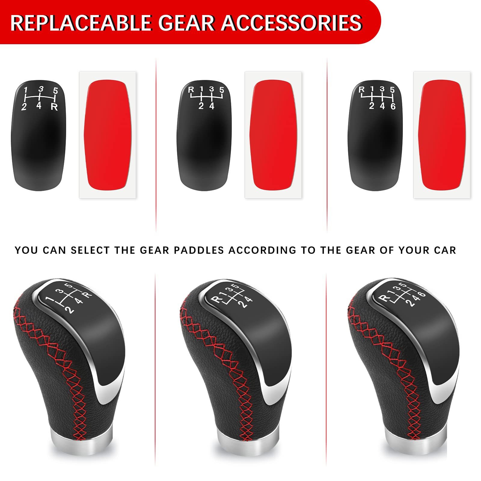 Pommeaux De Leviers De Vitesse, Universel 5 Vitesses Pommeau De Vitesse Metal De Manuel Levier De Vitesse Avec 3 Adaptateurs 8mm 10mm 12mm Pour Les Voitures Manuelles Noir 90520106