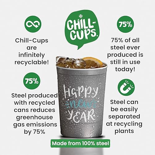 Miniatura 60 de Vasos de fiesta de 16 onzas, perfectos para bebidas frías, resistentes y duraderas, desechables y 100% reciclables, fabricadas en Estados Unidos