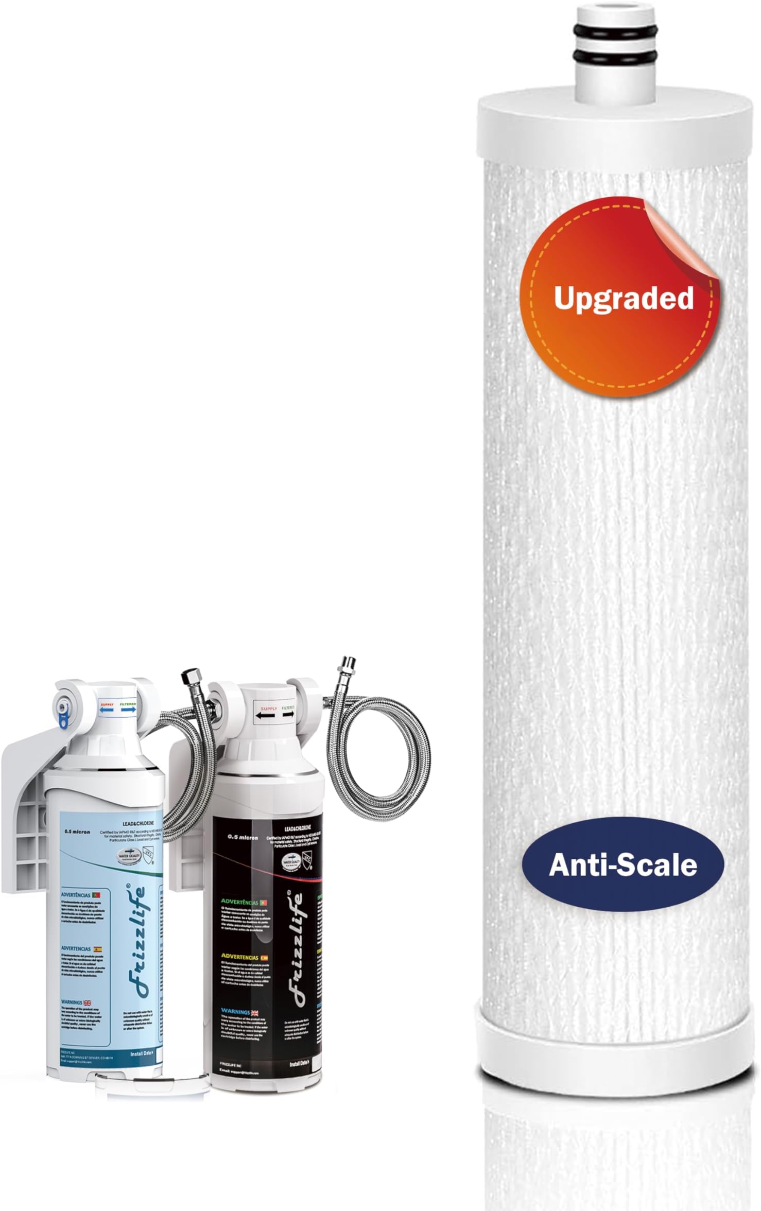 Frizzlife FZ-3 Upgraded Replacement Water Filter Cartridge with Anti-Scale Function, for MP99, MK99