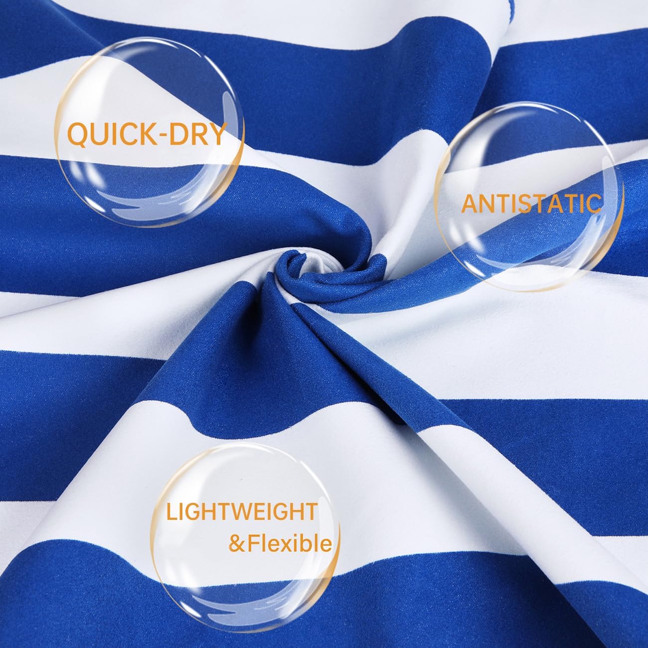2-Pack Microfiber Beach Towels Set (63"x31.5" + 31.5"x16") | Oversized Quick Dry Sand Free Travel Towel for Beach Pool Gym Camping (Blue)