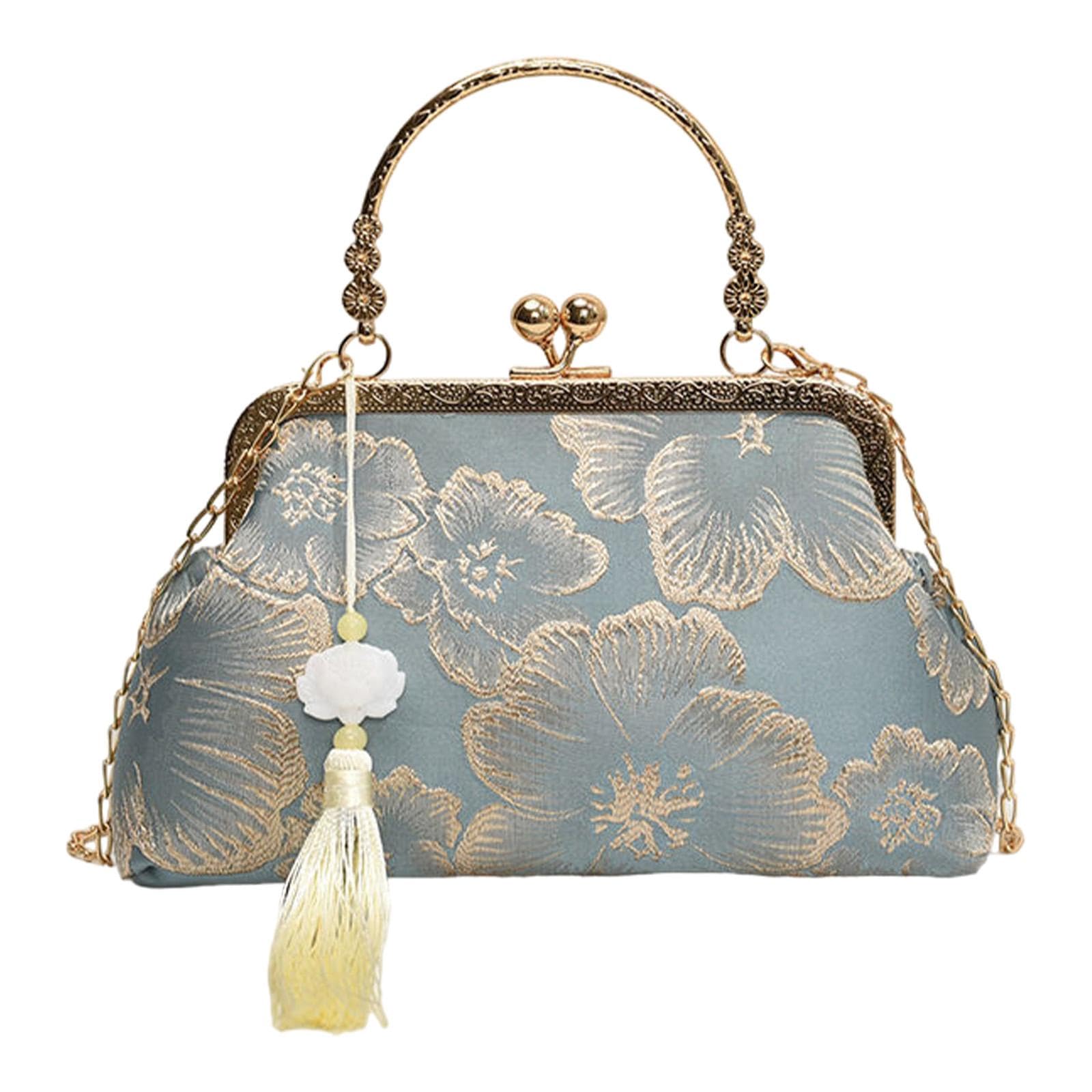 Women Vintage Retro Style Handbag Elegant Tote Bag Kiss Lock Crossbody Purse | Clothing, Shoes & Accessories | Womens Handbags & Bags-image-17