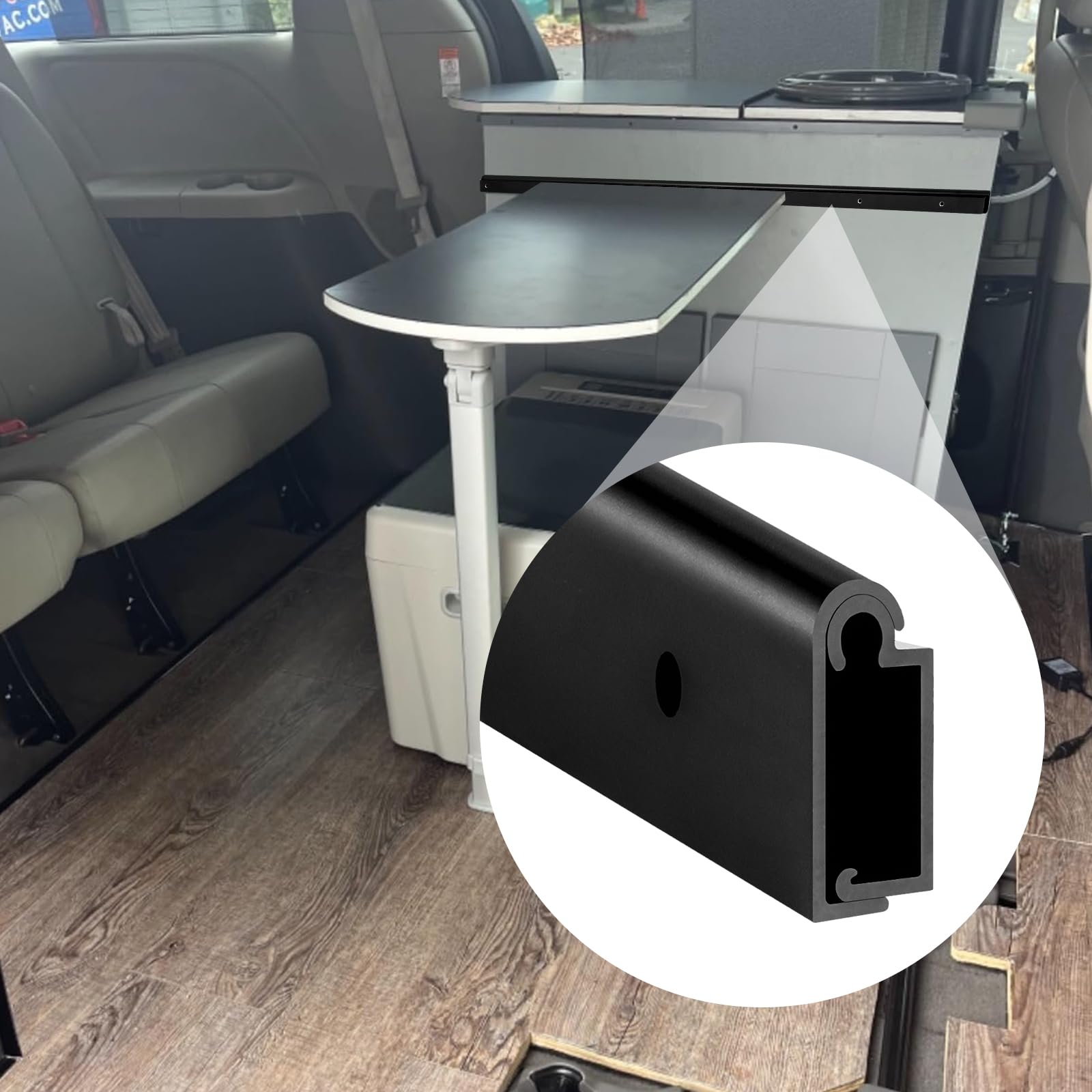 Soporte de Mesa de Aluminio para Caravana, Soporte de Mesa Deslizante para Comedor al Aire Libre, Soporte de Mesa Deslizante para Caravana, Remolque, Acabado Liso de 30 Pulgadas, Incluye