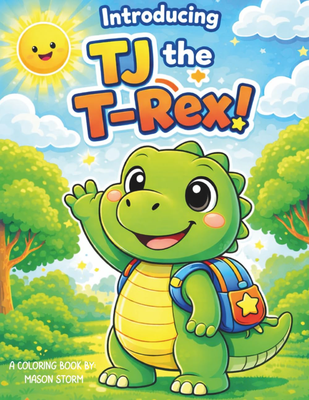 Introducing TJ the T-Rex! Kids Coloring Book