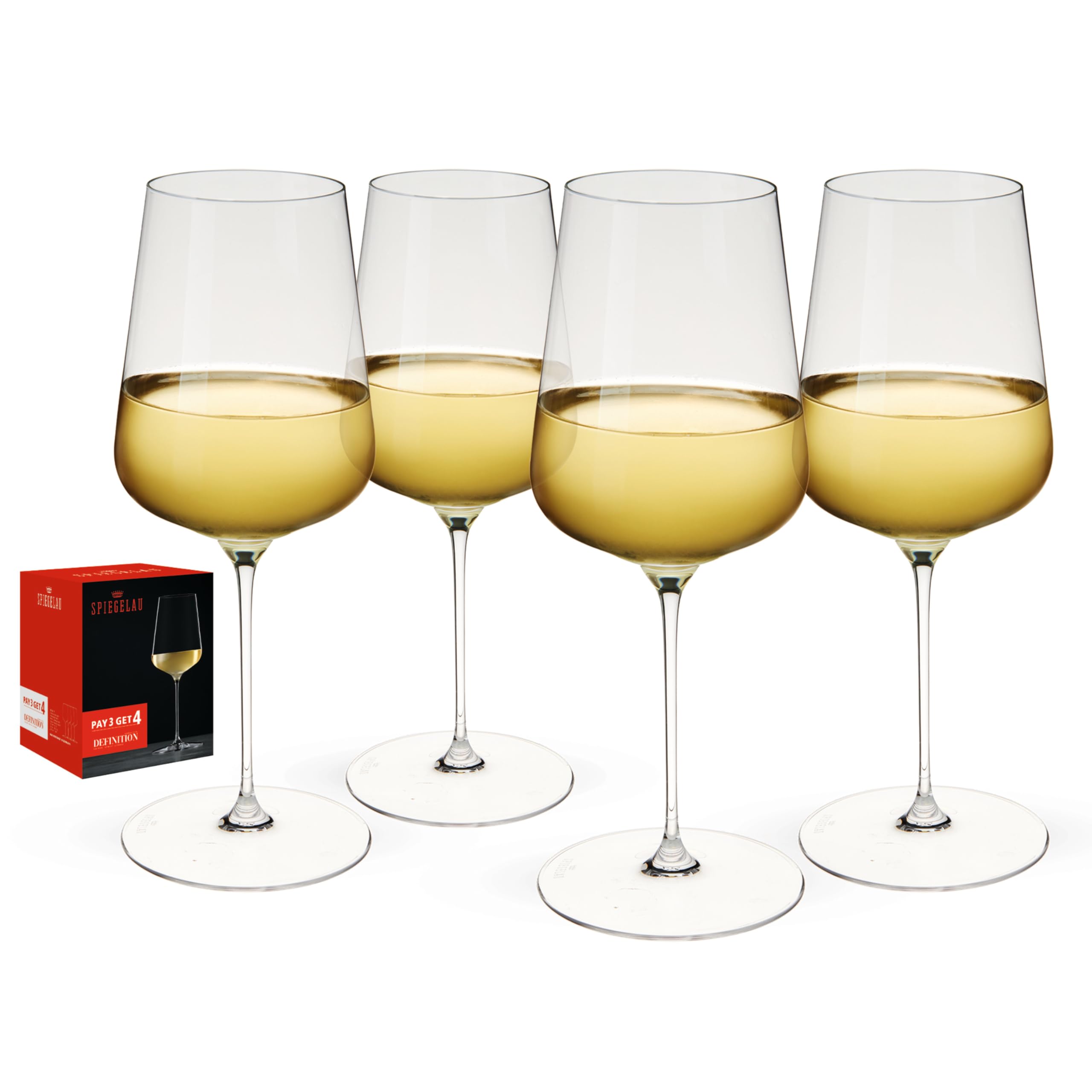 Verres à vin universels Spiegelau Definition en cristal de 550ml pour rouge et blanc lot de 4