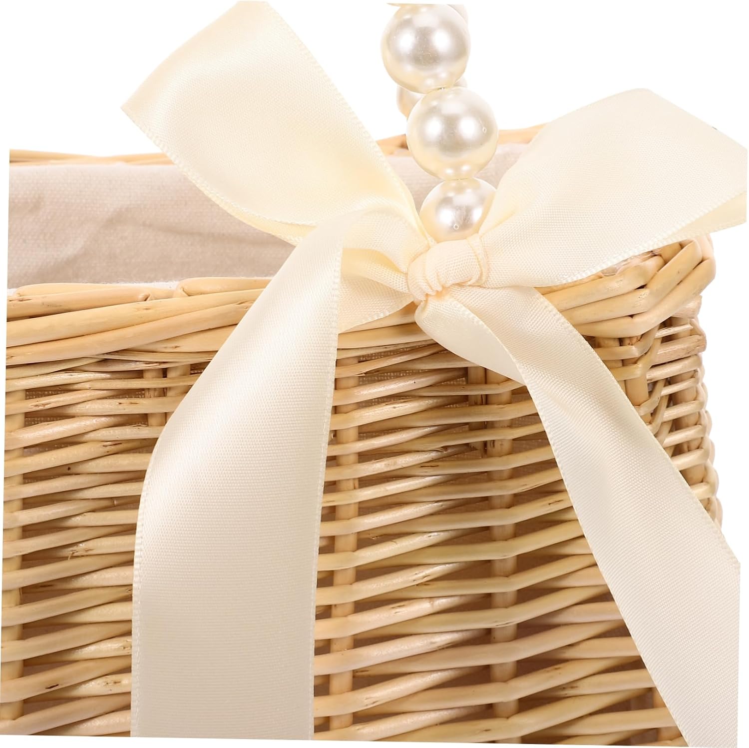Pearl Straw Bag Bag Portable Straw Pearl Handbag Stylish and