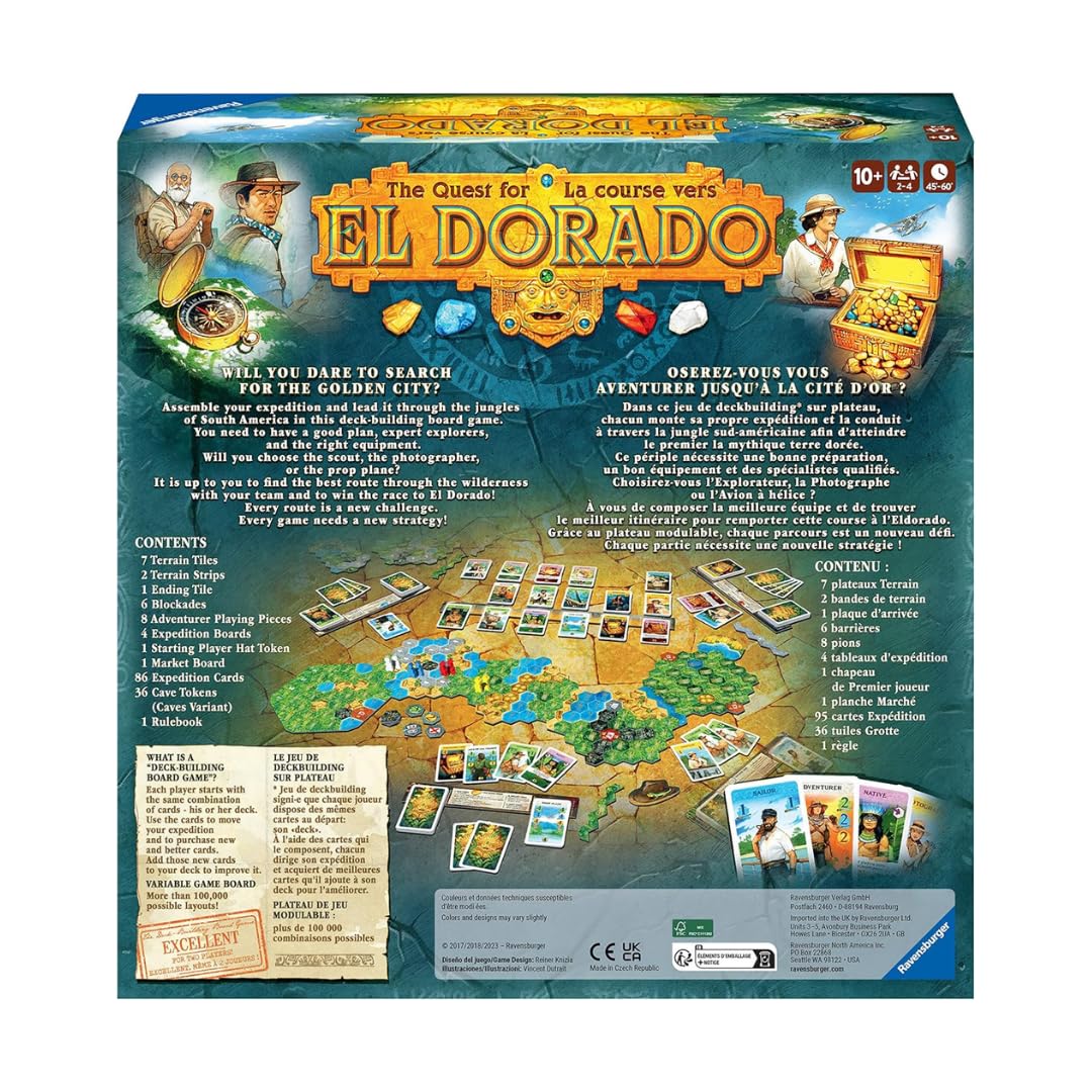 Ravensburger - El Dorado, Juego de mesa 10+, 2-4 jugadores, juego familiar | Juego de mesa familiar El Dorado para 2-4 jugadores, para mayores de 10 años, durante las partidas y en reuniones familiares.