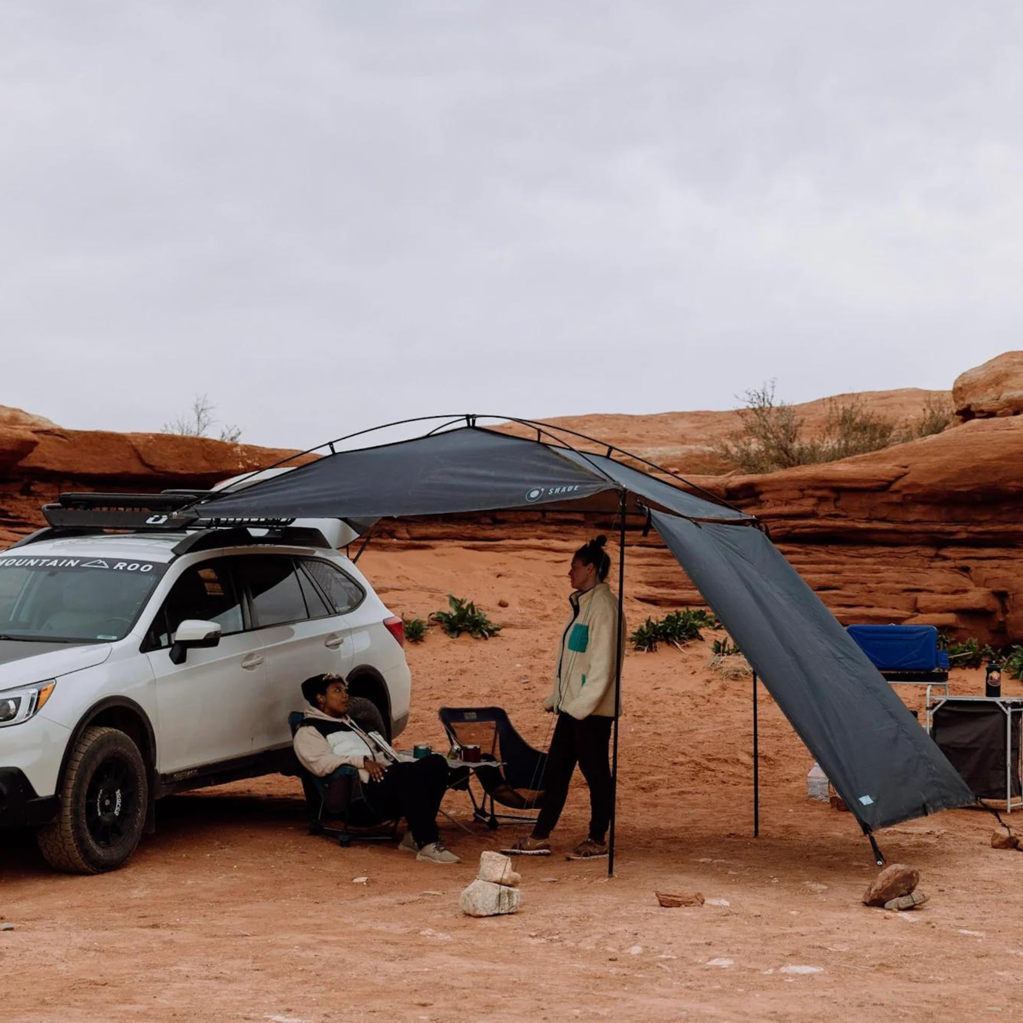 MoonShade and Short MoonWall Bundle, Portable Awning for Increased Shade and Privacy, Lightweight Durable for Large Shade Coverage, Suitable for SUVs, Jeeps, Small Trailers and Vehicles