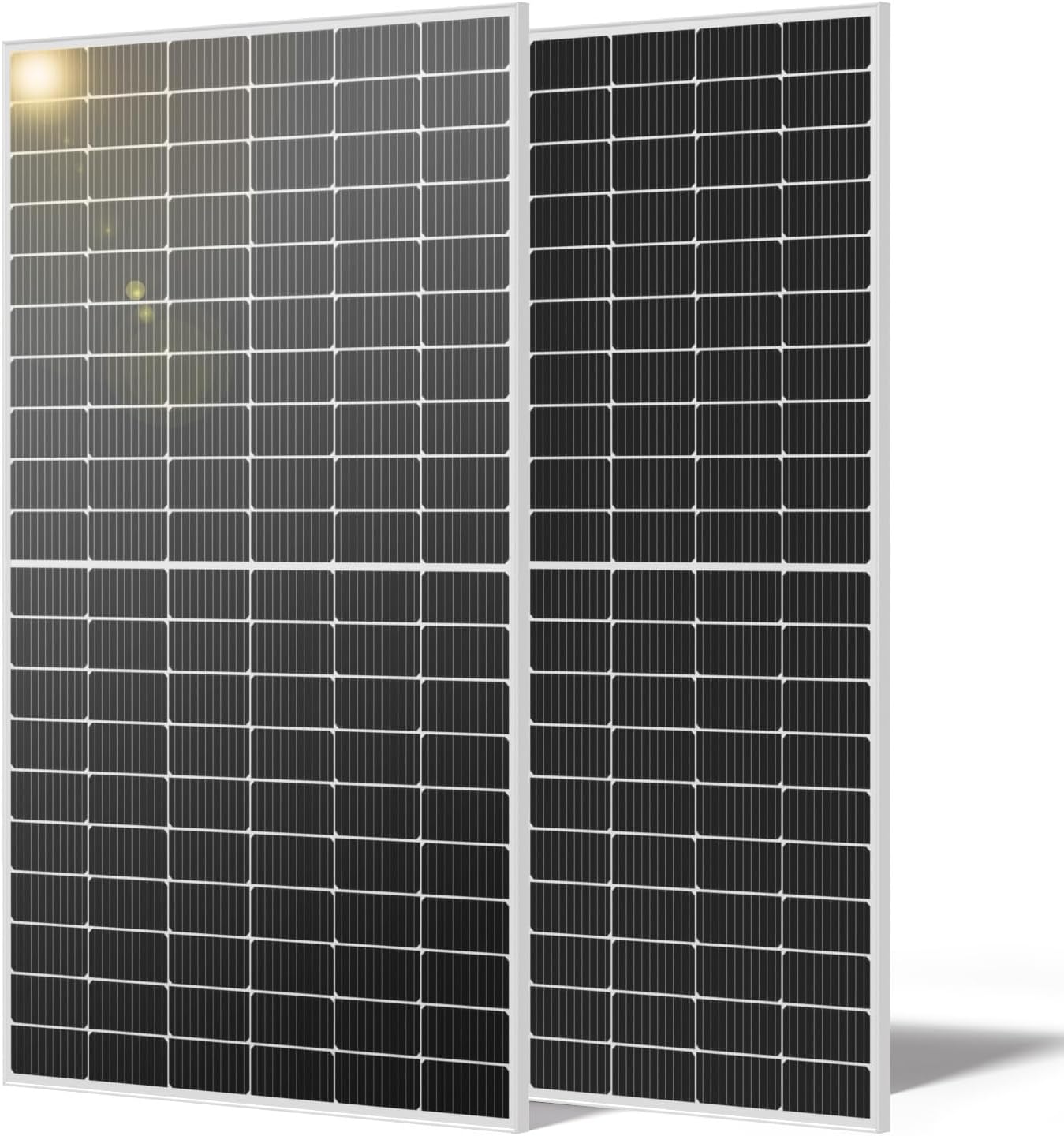 Renogy Solar Panels 2PCS 450W 12V/24V Bifacial Solar Panel Monocrystalline Total 900W On/Off Grid Solat System Setup Over 400 Watt Solar Panel 25% Cell Efficiency for Homes Roof RV Boat Camping Black