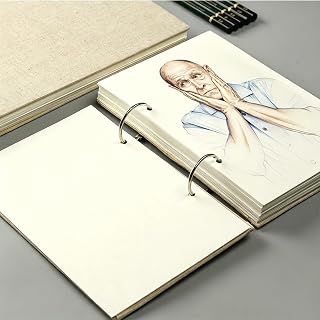 32K Sketchbook, Spiral Drawing Notebook with Detachable Ring