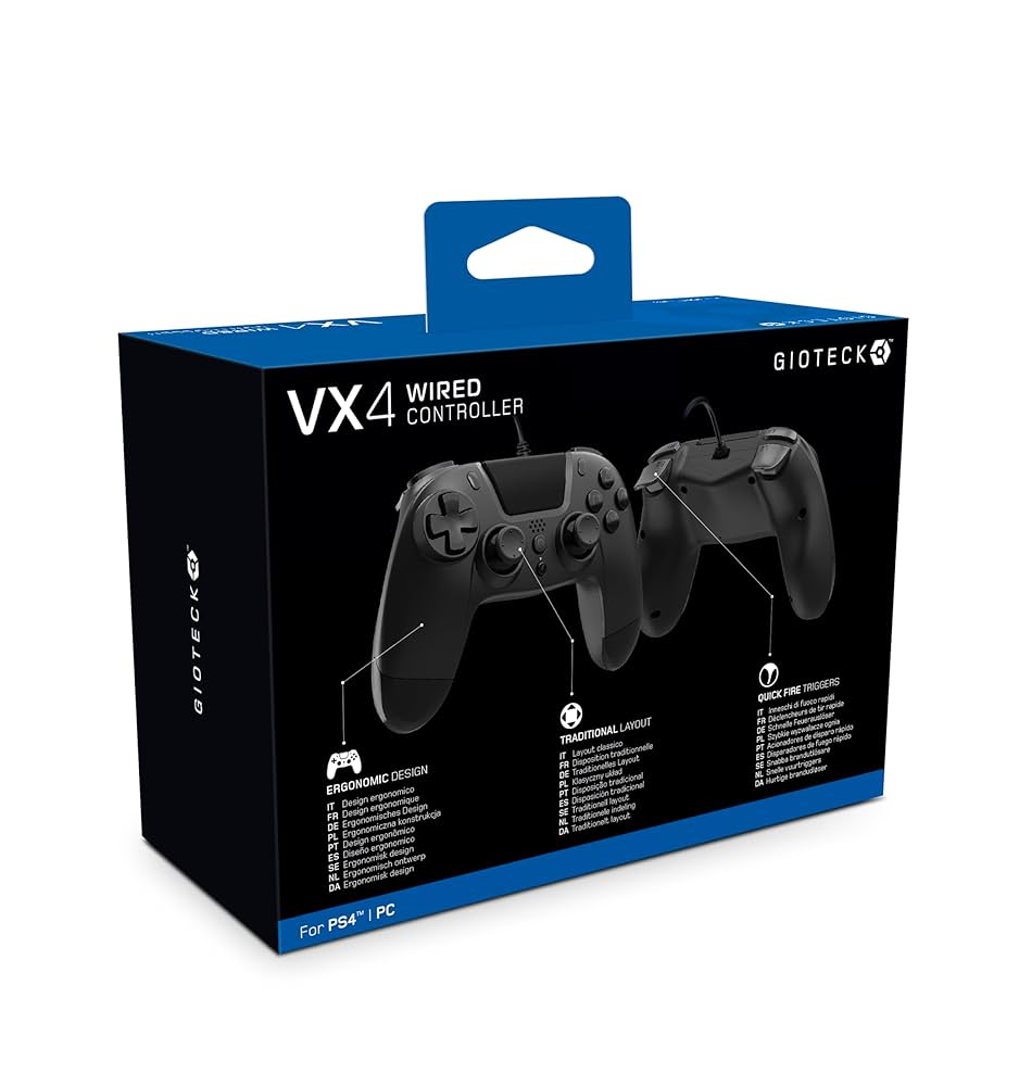 Gioteck VX-4 WIRED CONTROLLER (PS4) (BLACK) (PS4) : Amazon