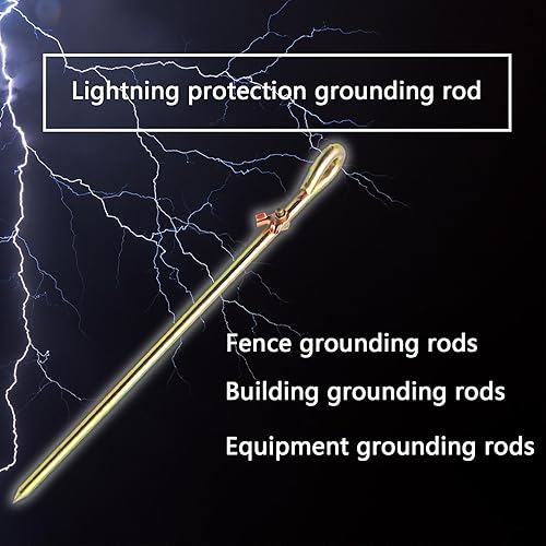 Miniatura 5 de Varilla de tierra portátil - Pasador de tierra con terminal de cable de tierra  Ideal para cercas eléctricas, Fenerador, antenas, parabólicas,