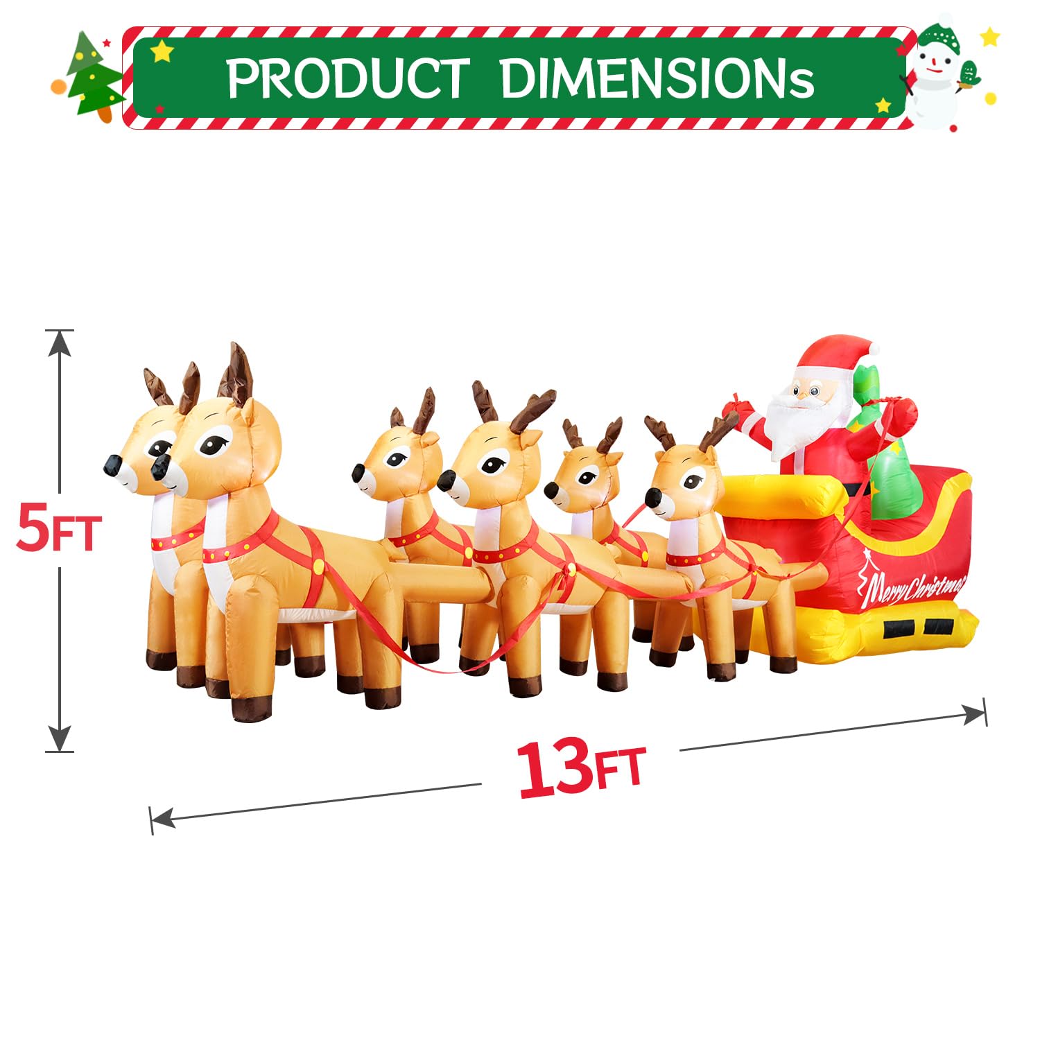 Amazon.co.jp: DomKom 13フィート 巨大なクリスマス インフレータブル 