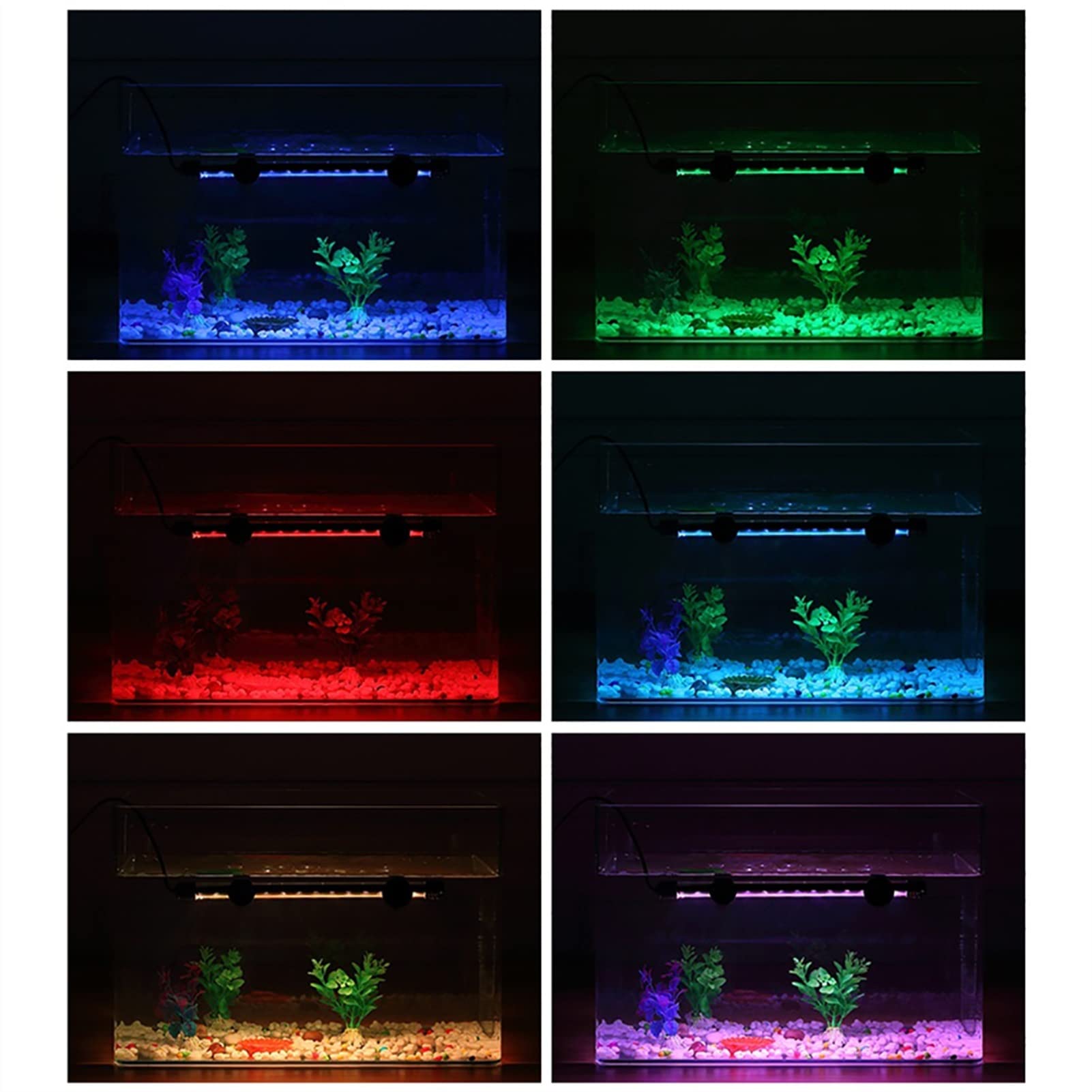 Luz para Piscina 1 8 cm 28 cm 38cm 48cm RGB Remoto DIRIGIÓ Tanque de pescado ligero acuario IP68 Impermeable 5050 SMD LED Luz de barra lámpara acuática sumergible Luces Sumergibles ( Color : 18CM US P
