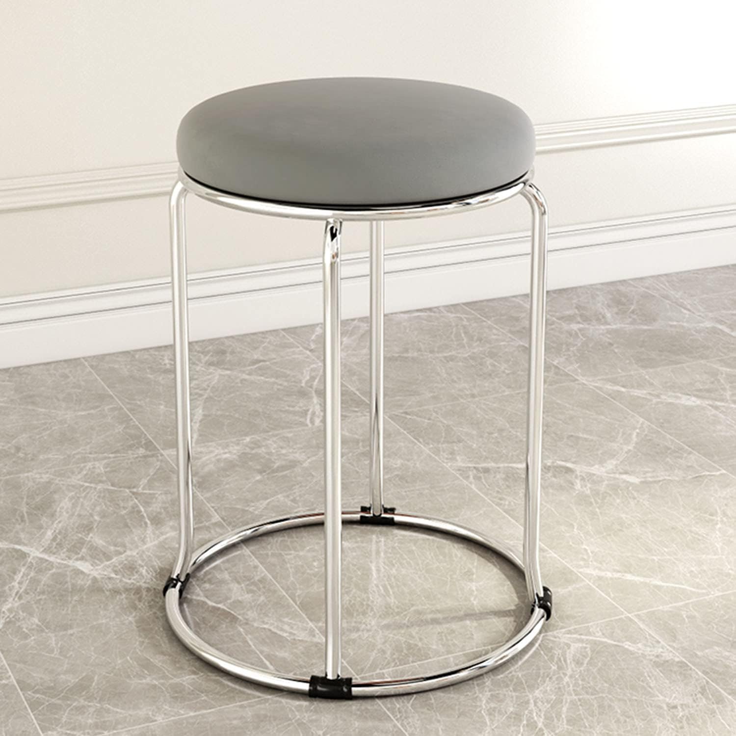 Nutech Decor: Elegant Vanity Stools for Amazon.in - Transform Your Space with Stylish Coffee/Tea/Milk Shop Bar Stools, Bedroom Velvet Seating, and More (Silver Legs, Light Grey)-image-47