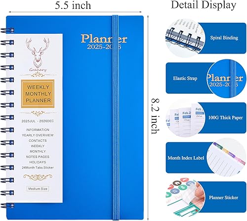 Miniatura 21 de Daily Planner 2026-2027, Weekly and Monthly Planner 2026-2027 Academic Year, January 2026-June 2027 Calendar Planner, 8.2"×5.5", 18 Months, Agenda
